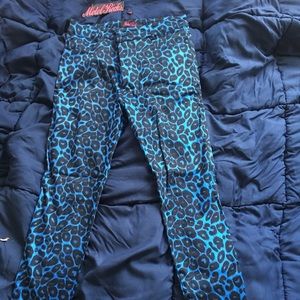Blue Leopard Print Pants